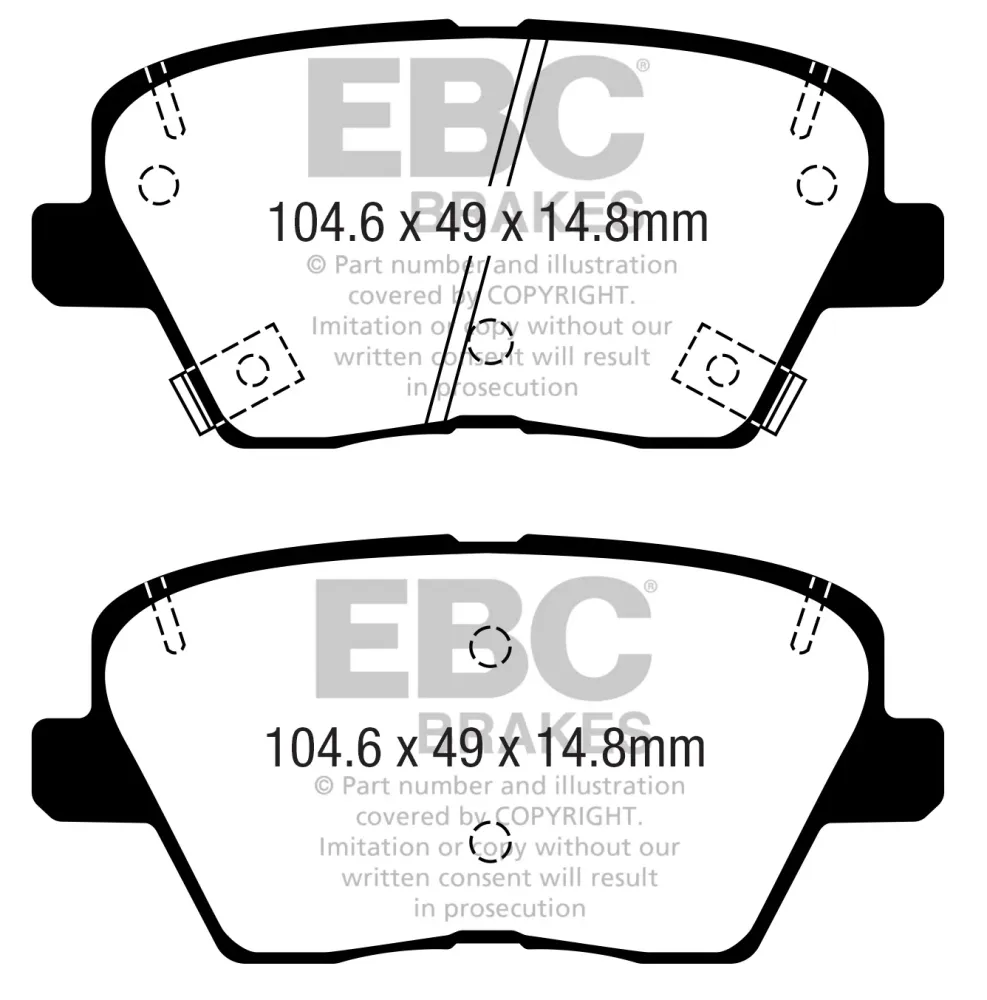 EBC Yellowstuff Bremsbeläge Hinterachse DP42363R mit R90 für Kia CEE`D Sportswagon 1.4 LPG (71kw/ 97PS) Baujahr: 12/18- EB...
