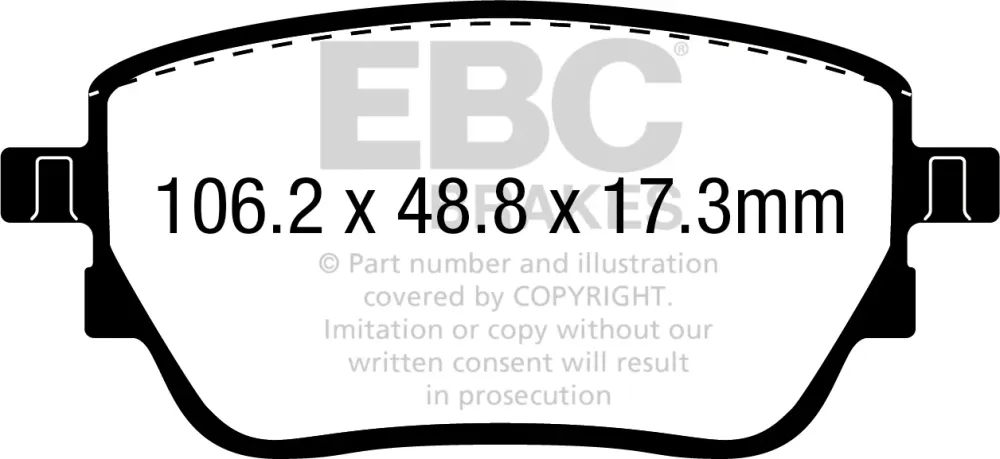 EBC Yellowstuff Bremsbeläge Hinterachse DP42389R mit R90 für Mercedes-Benz -Klasse 200 Mild-Hybrid (177.187) (120kw/ 163PS...