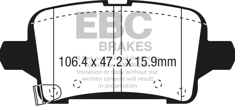 EBC Yellowstuff Bremsbeläge Hinterachse DP43074R mit R90 für Opel Insignia B Grand Sport 1.5 (68) (103kw/ 140PS) Baujahr:...