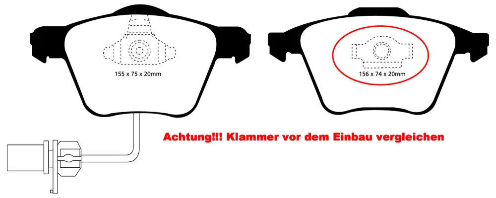 EBC Yellowstuff Bremsbeläge Vorderachse DP41495R mit R90 für EBC RP-Bremsbeläge 2.0 TFSI quattro (162kw/ 220PS) Baujahr: 0...