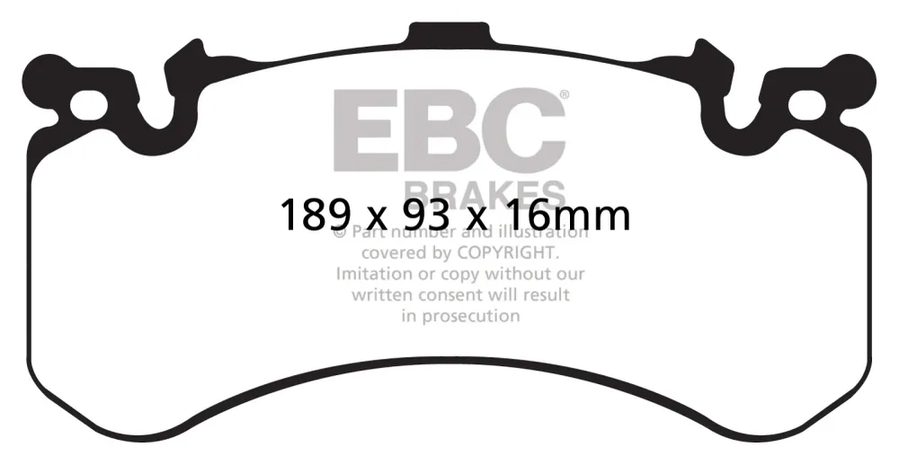 EBC Yellowstuff Bremsbeläge Vorderachse DP42158R mit R90 für Bentayga BENTAYGA 3.0 Hybrid (330kw/ 449PS) Baujahr: 01/19- E...