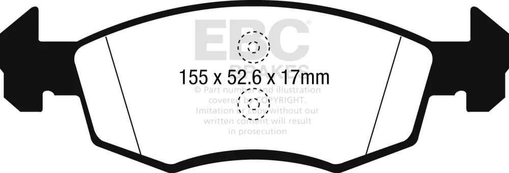 EBC Yellowstuff Bremsbeläge Vorderachse DP42241R mit R90 für Opel Corsa E 45323 (51kw/ 69PS) Baujahr: 09/14- mit HSN TSN:...