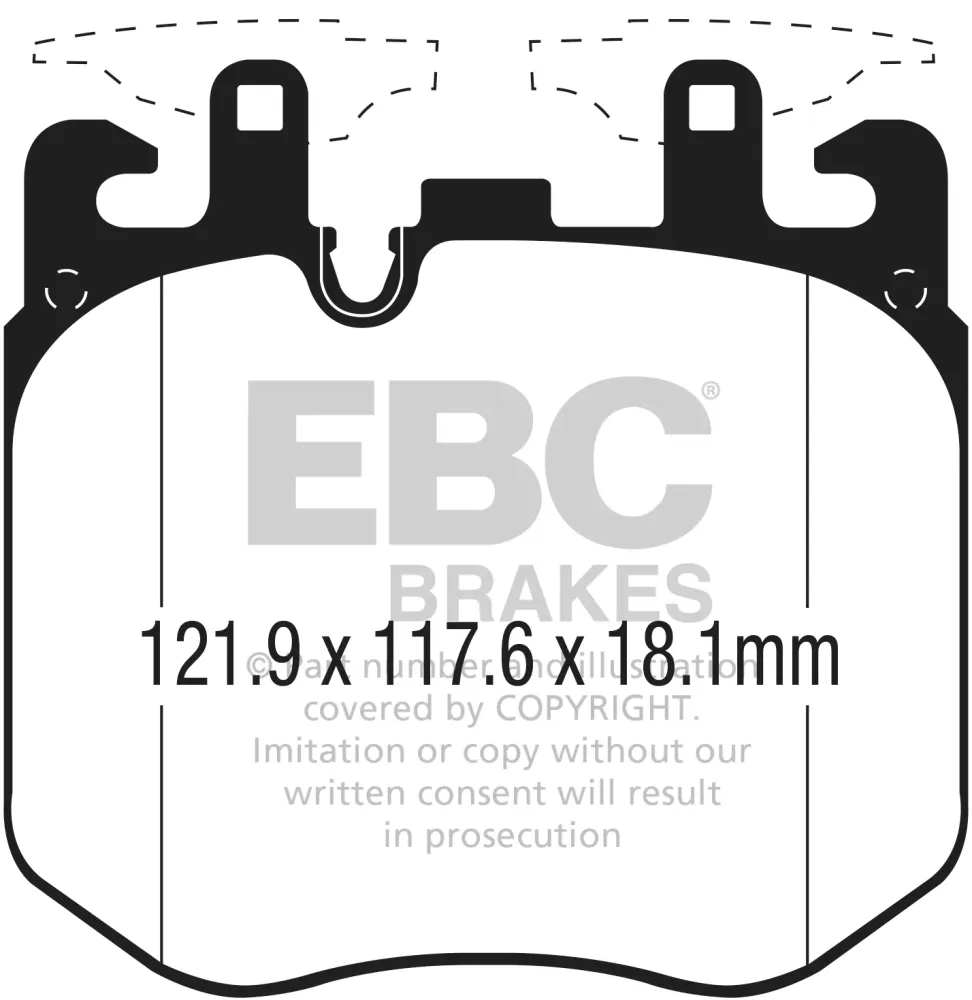 EBC Yellowstuff Bremsbeläge Vorderachse DP42304R mit R90 für BMW 6 630 d xDrive (195kw/ 265PS) Baujahr: 06/17- mit HSN TSN...
