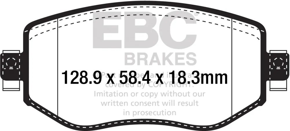 EBC Yellowstuff Bremsbeläge Vorderachse DP42309R mit R90 für Renault Megane 4 Grandtour 1.3 TCe 140 (K9NB) (103kw/ 140PS)...