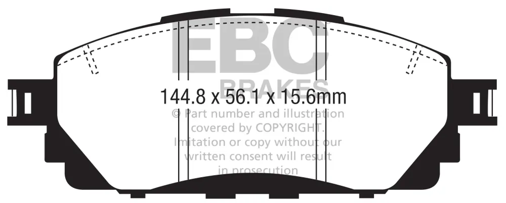 EBC Yellowstuff Bremsbeläge Vorderachse DP42373R ohne R90 für Toyota Innova 2.8 D (123kw/ 167PS) Baujahr: 11/15- EBC Brems...