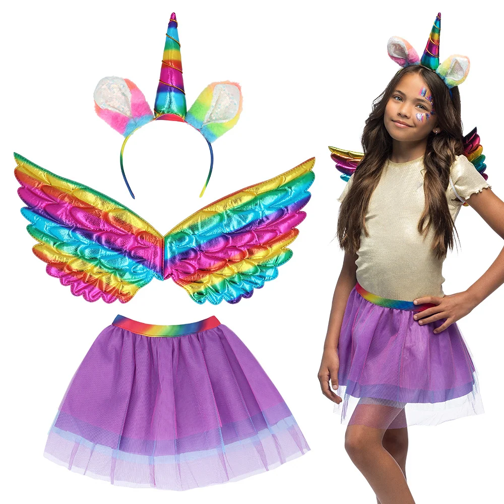 Einhorn-Ankleideset Regenbogen für Kinder