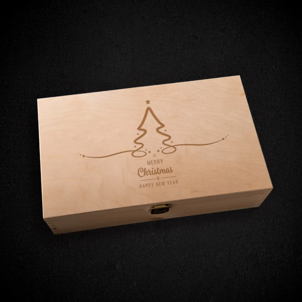 Exklusiv-Weihnachtsstollen (1.000g) Holzkiste mit personalisierter Gravur