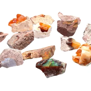 Feueropal Edelsteine Rohsteine I 13 Stück wie abgebildet I insgesamt 52gr. I Unikat-Masterpiece 1681 I Sammlerstück I Mexiko