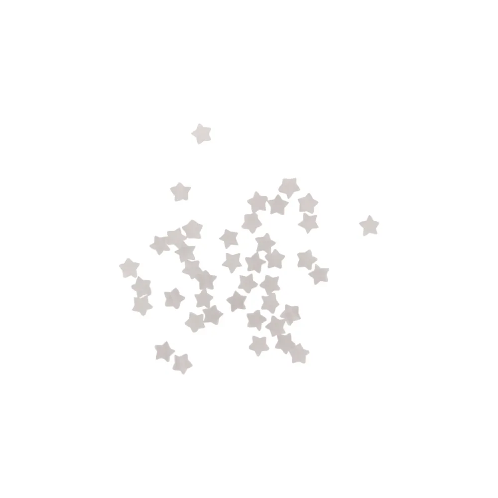Glasfiberperler, stjerner, hvid, 6x2,5 mm, 10 stk