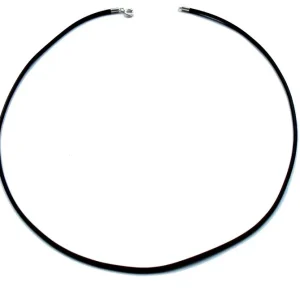 Kautschuk Kette schwarz 2 mm dick Edelstahl Verschluss verschiedene Längen