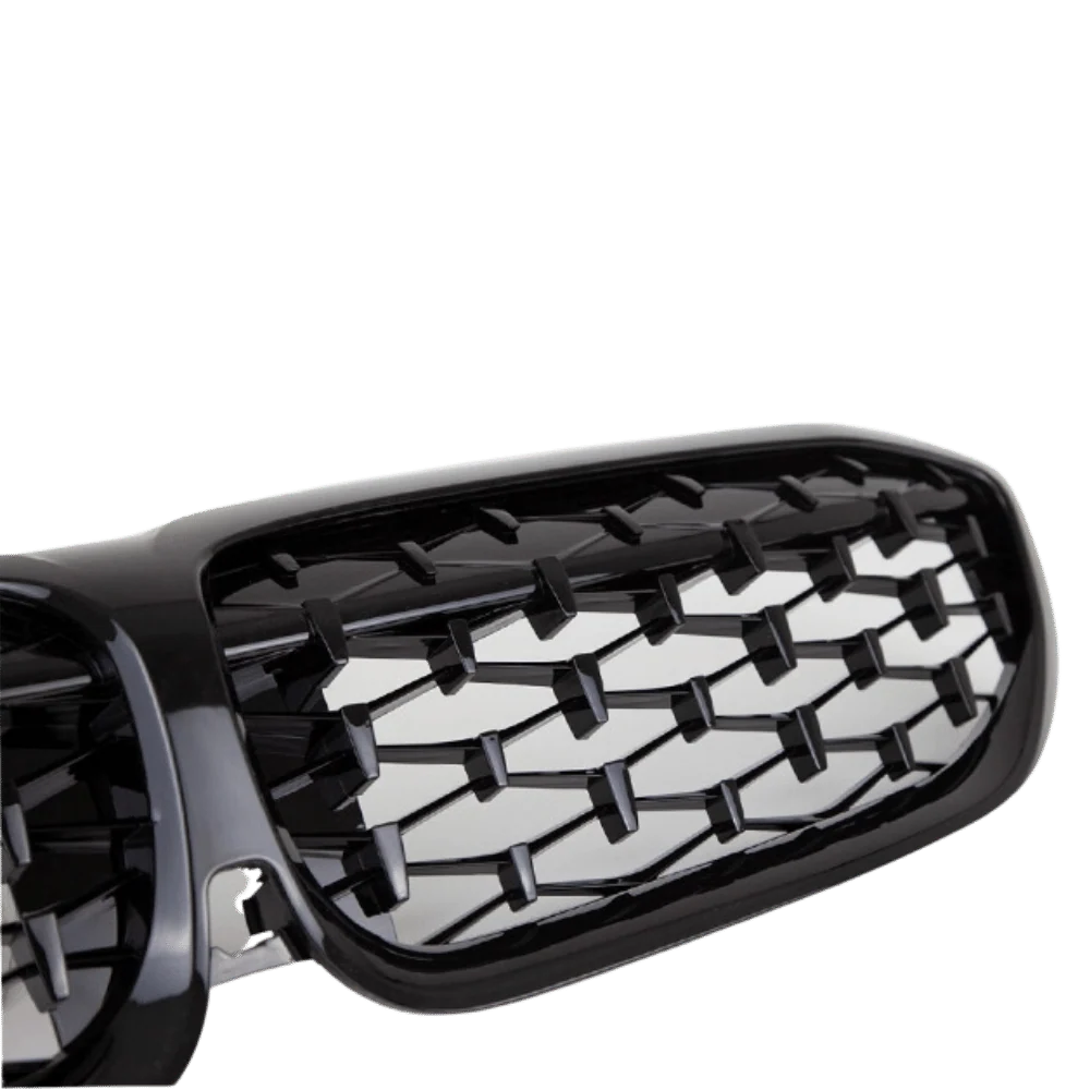 Set Diamant Wabengrill Kühlergril Schwarz Glanz Sport passt für BMW 3er G20 G21