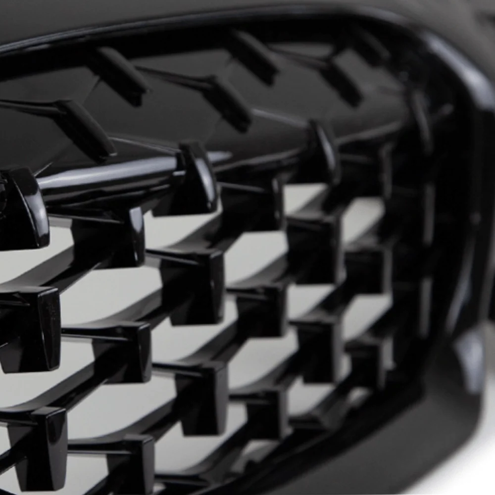 Set Diamant Wabengrill Kühlergril Schwarz Glanz Sport passt für BMW 3er G20 G21