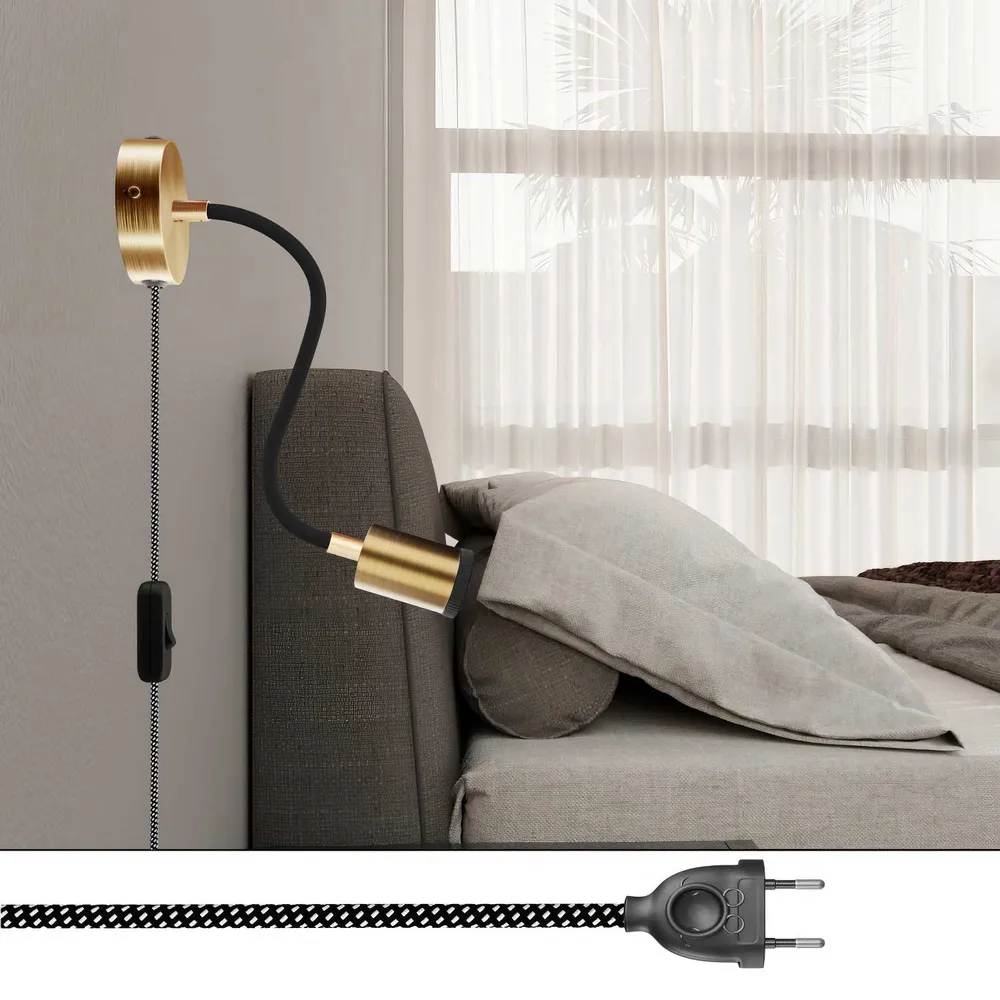 Spostaluce Flex 30-Wandleuchte mit schwenkbarem Spot GU1d0 – Satinbronze
