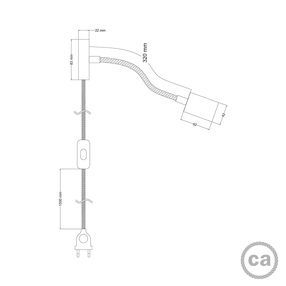 Spostaluce Flex 30-Wandleuchte mit schwenkbarem Spot GU1d0 – Satinbronze