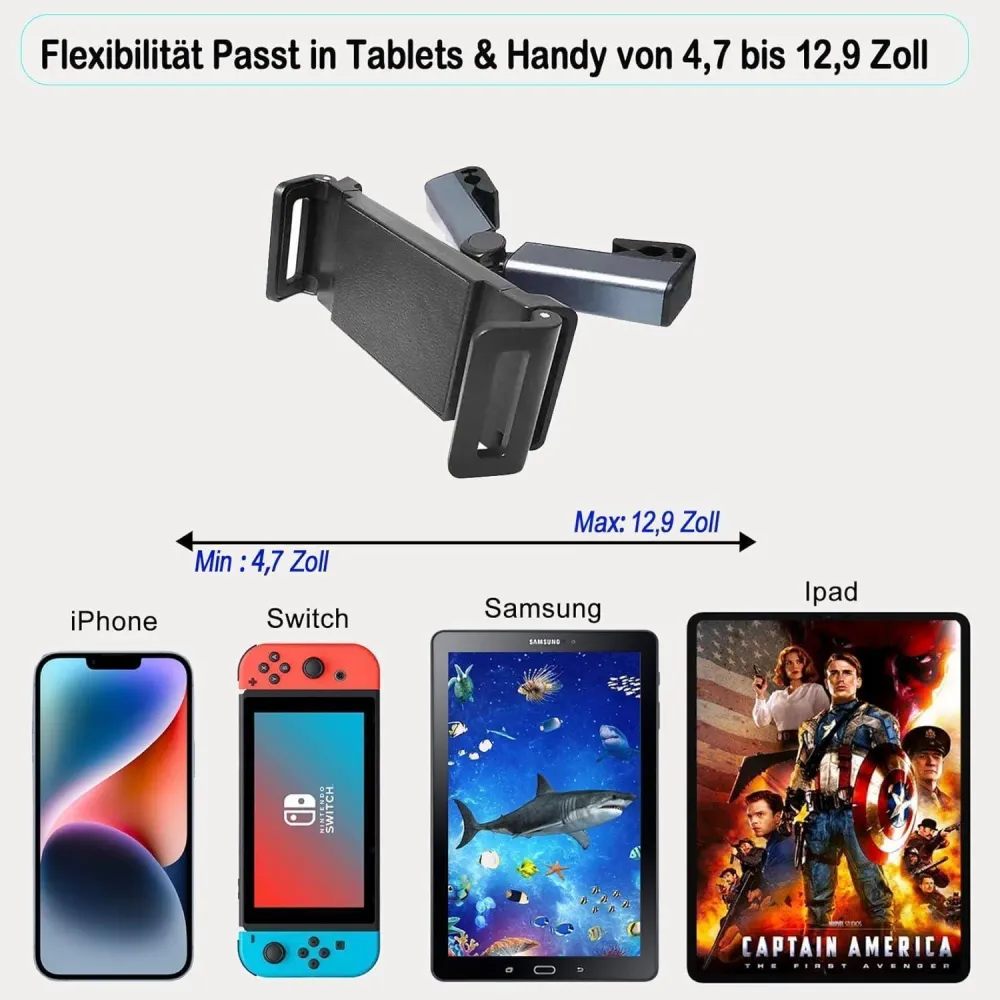ViWaVee Tablet Halterung Auto, Ausziehbar, 360° Drehung, für