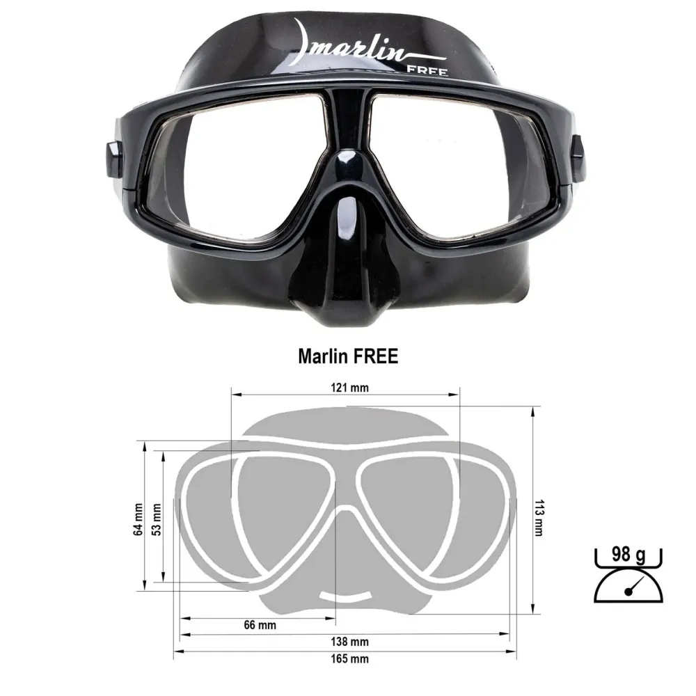 Apnoe-Maske Free Schwarz Marlin 216182