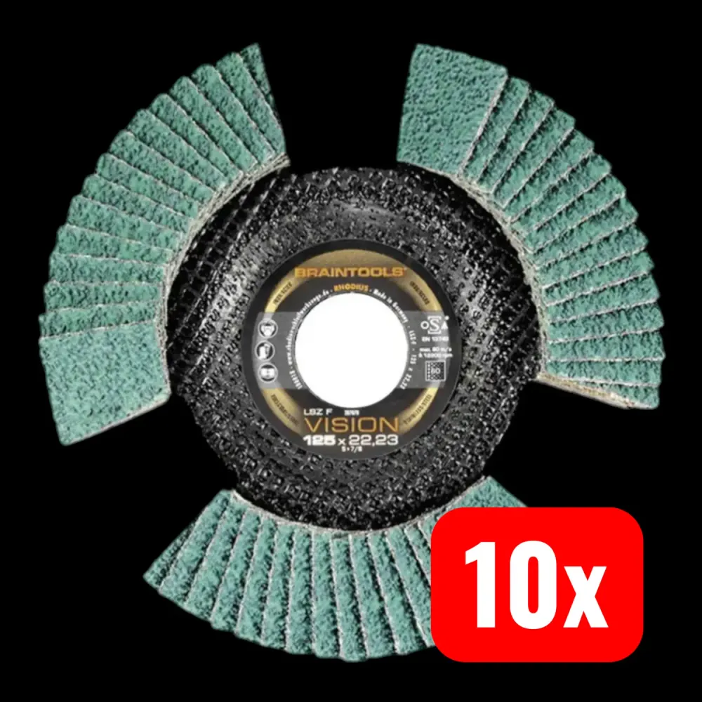 B-Ware Rhodius Lamellenschleifscheibe Fächerscheibe Vision Glasgewebe 125 Mm 10 Stück