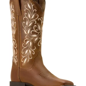 Damen Round Up Holly Westernstiefel mit breiten Square Toe Pearl 38