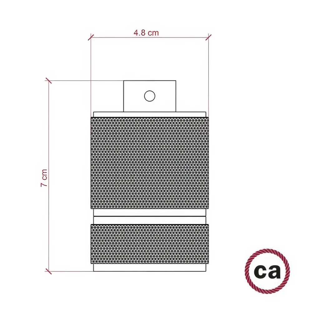 E27 Lampenfassung-Kit aus geriffeltem Aluminium mit Doppelklemmenring für Lampenschirm – Kupfer