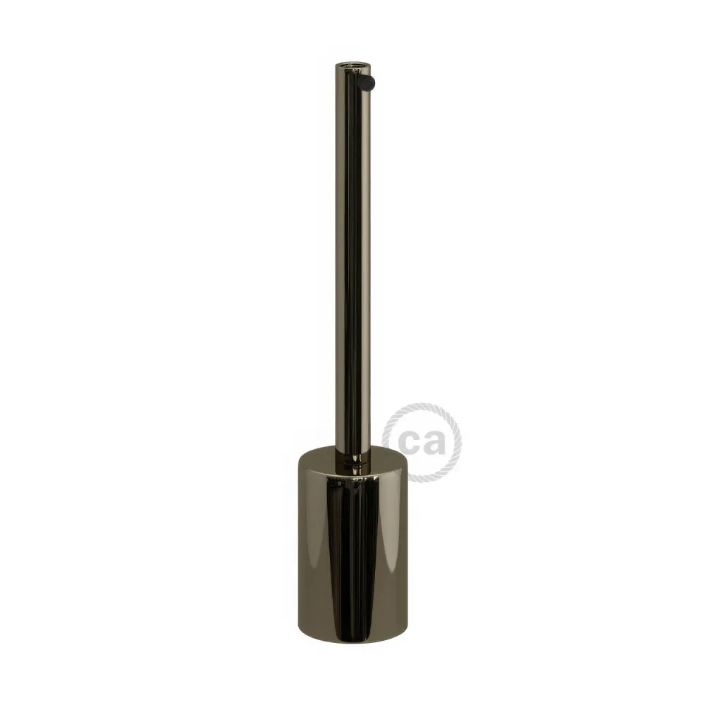 E27-Zylinder-Lampenfassungs-Kit aus Metall mit 15 cm Zugentlastung – Black Pearl