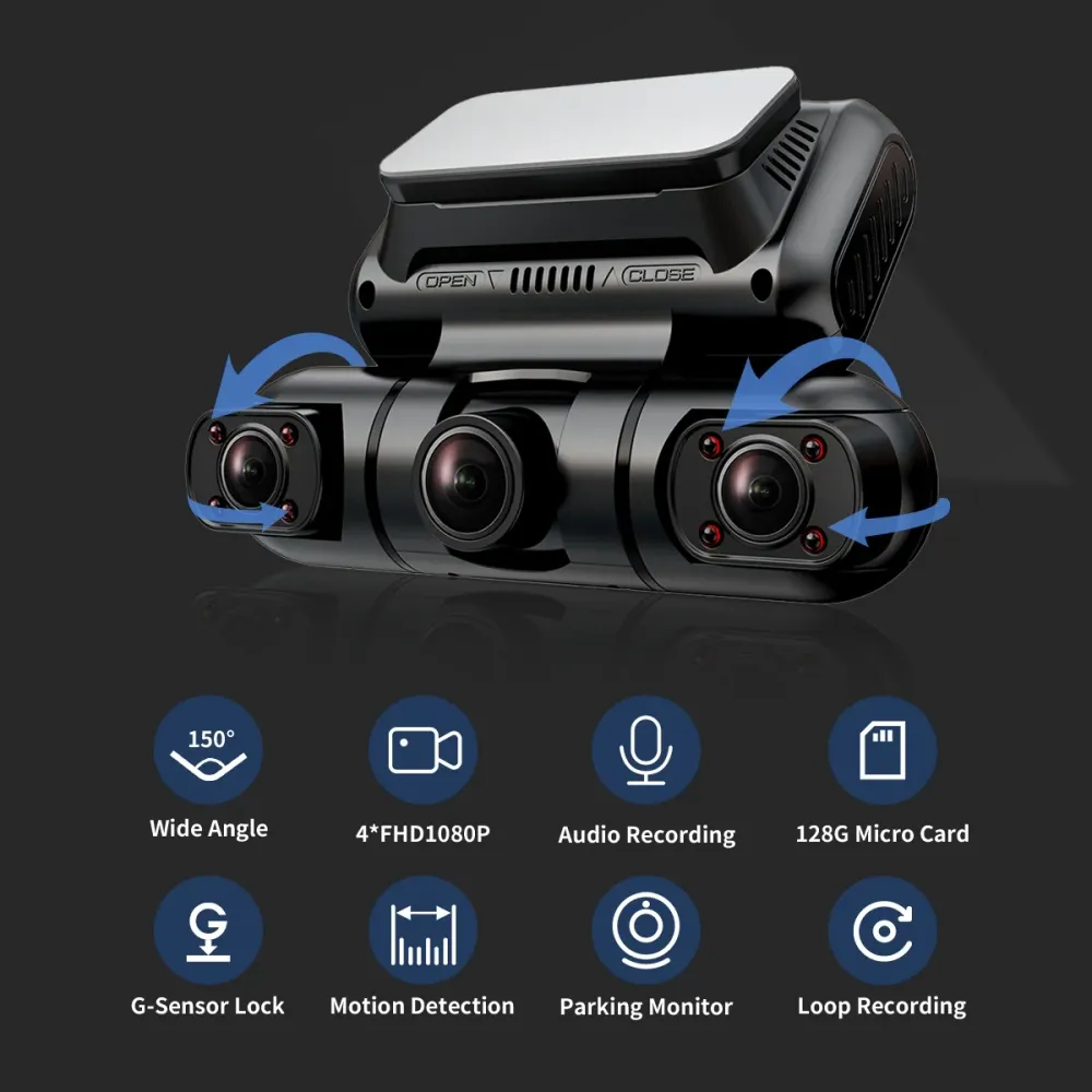 Hainatech 360° 4-Kanal Dashcam mit GPS