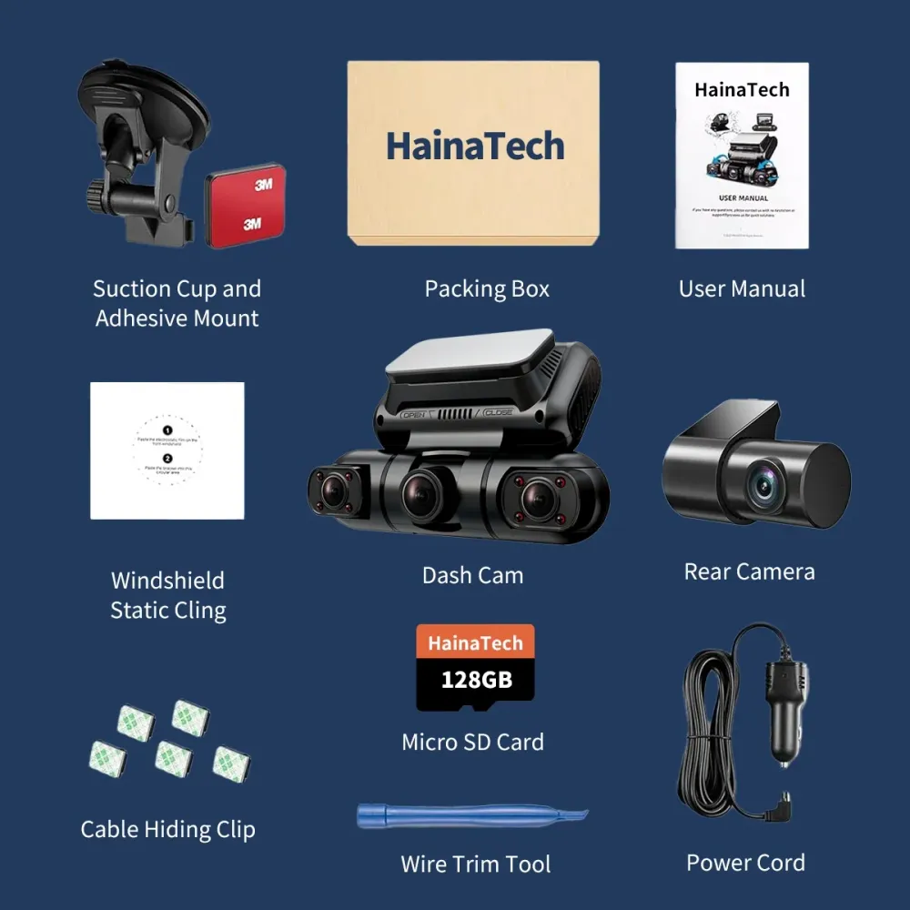 Hainatech 360° 4-Kanal Dashcam mit GPS