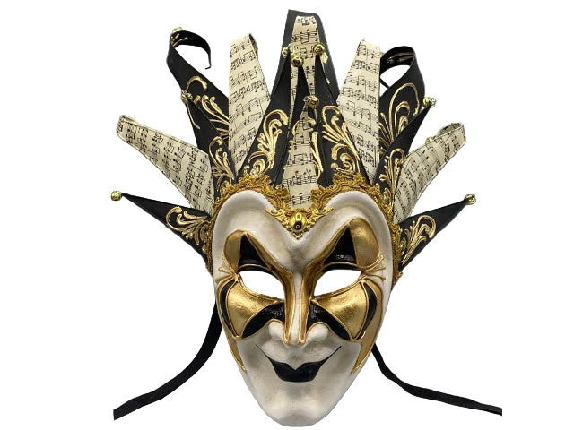 Joker-Maske is Schwarz und Gold