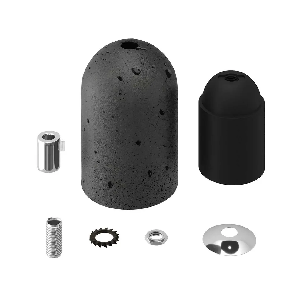 Lampenfassung-Kit aus Zement – Dunkel