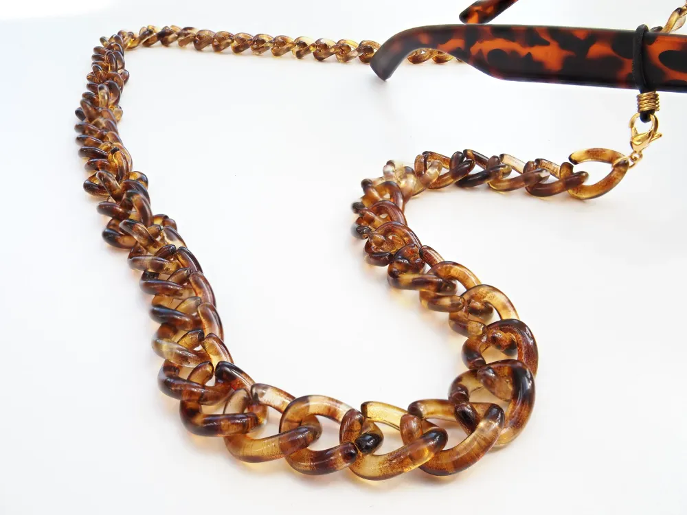 MINA Brillenkette / Panzerkette / Schildpatt-Acetat