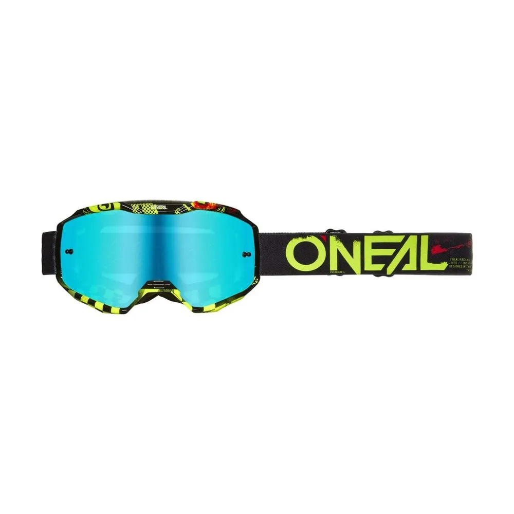 O'NEAL B-10 ATTACK Maske Schwarz/Fluogelb Radiumblaues Visier