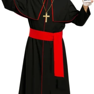 Priester Kostüm Schwarz Rot