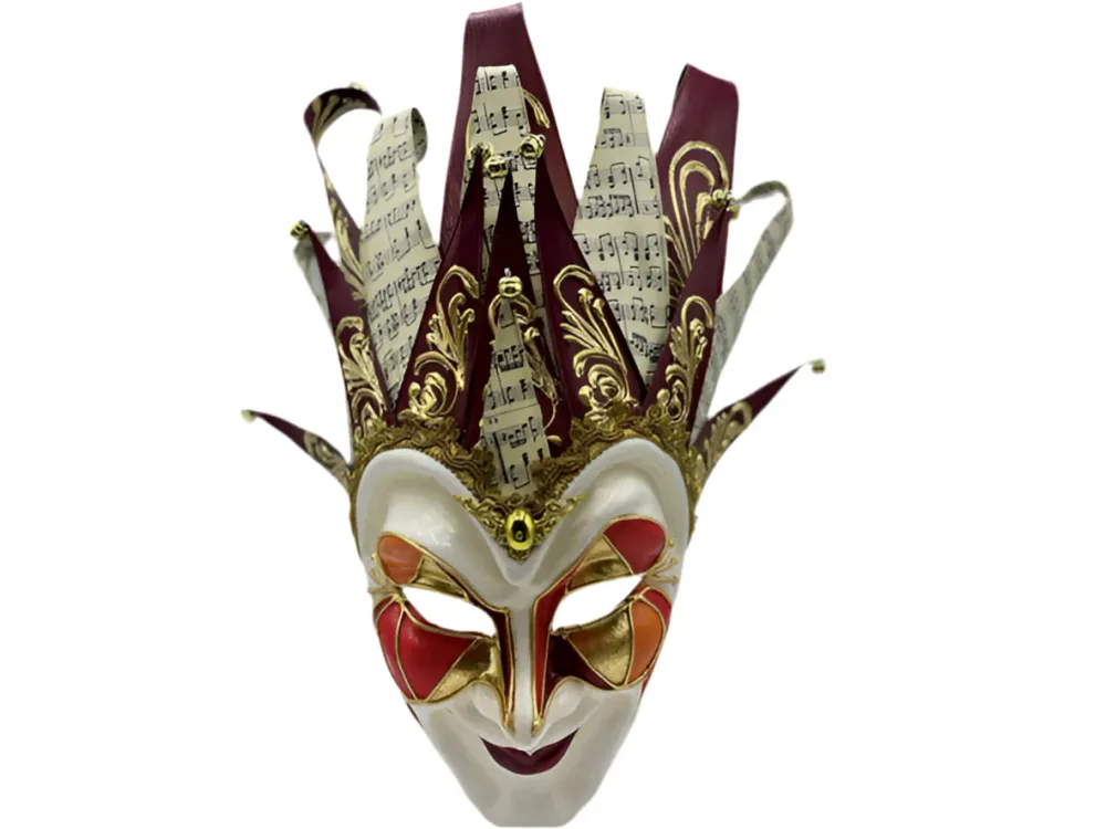 Venezianische Joker-Maske Rot