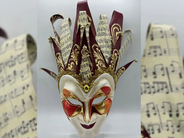 Venezianische Joker-Maske Rot