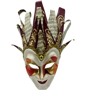 Venezianische Joker-Maske Rot