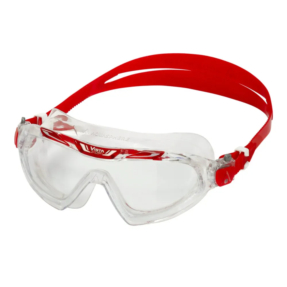 Vista XP – Schwimmbrille – Erwachsene – klare Gläser – transparent/rot