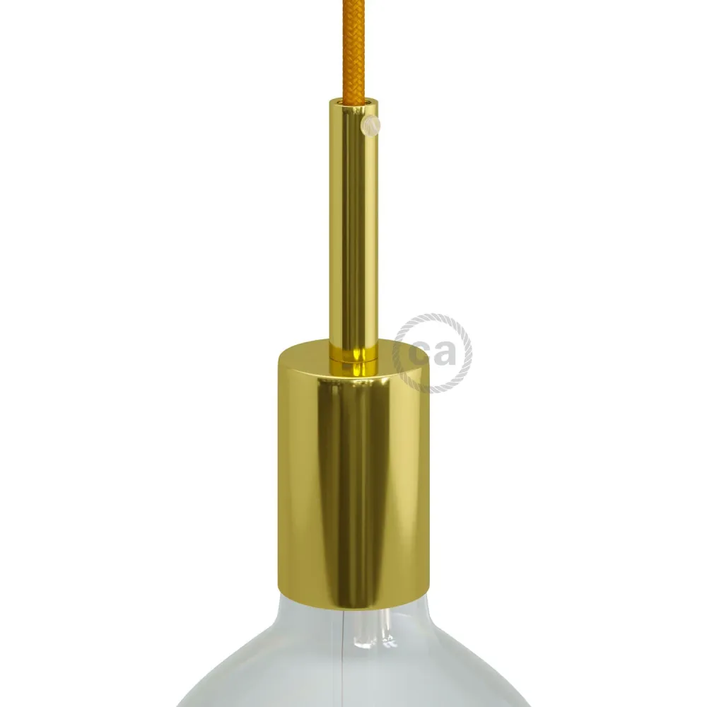 Zylindrisches Metall-Kit für UL E26 Lampenfassung mit 7 cm Zugentlastung – Messing