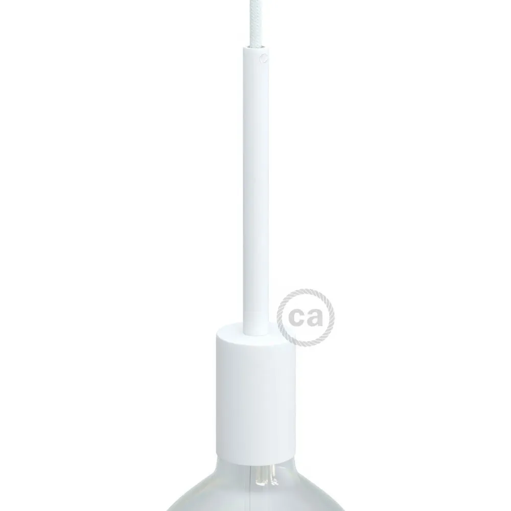 Zylindrisches Metall-UL-E26-Fassungs-Kit mit 15 cm Zugentlastung – Mattweiß