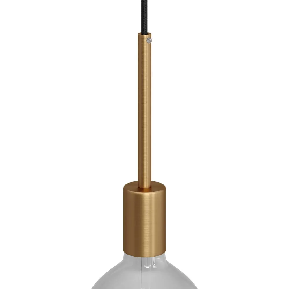 Zylindrisches Metall-UL-E26-Fassungsset mit 15 cm Zugentlastung – Gebürstete Bronze