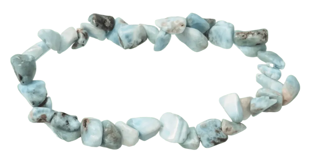 Dominikanisches Larimar Splitterarmband – Das Blau der Karibik -Qualität (4-8 mm)
