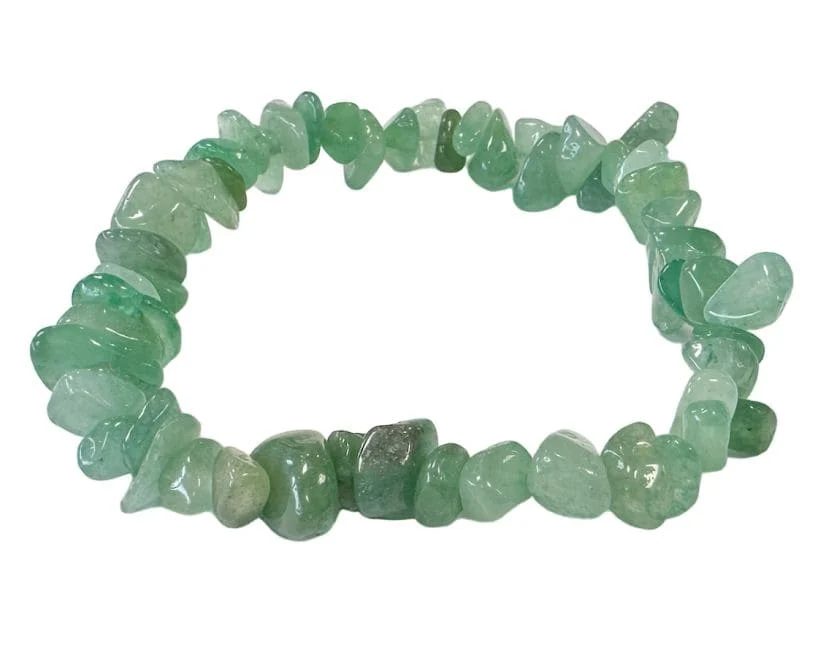 Grünes Aventurin Splitterarmband – Natürliche Nuggets aus Brasilien (5-8 mm, -Qualität)