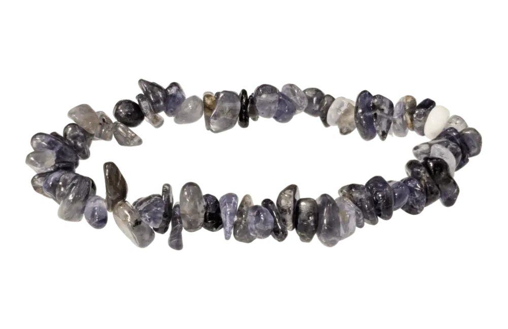 Iolith (Cordierit) Splitterarmband – Der Wassersaphir aus Indien (5-8 mm, -Qualität)