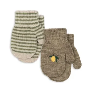 Konges Sløjd Kinderhandschuhe Filla Fäustlinge Lemon/Stripe 2St