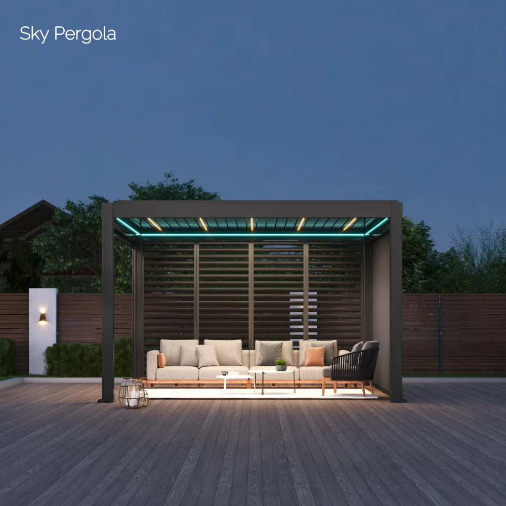 Spa Solutions Sky Pergola SkyMax Ultra Aluminium Pergola LED 4m x 4m motorisiert